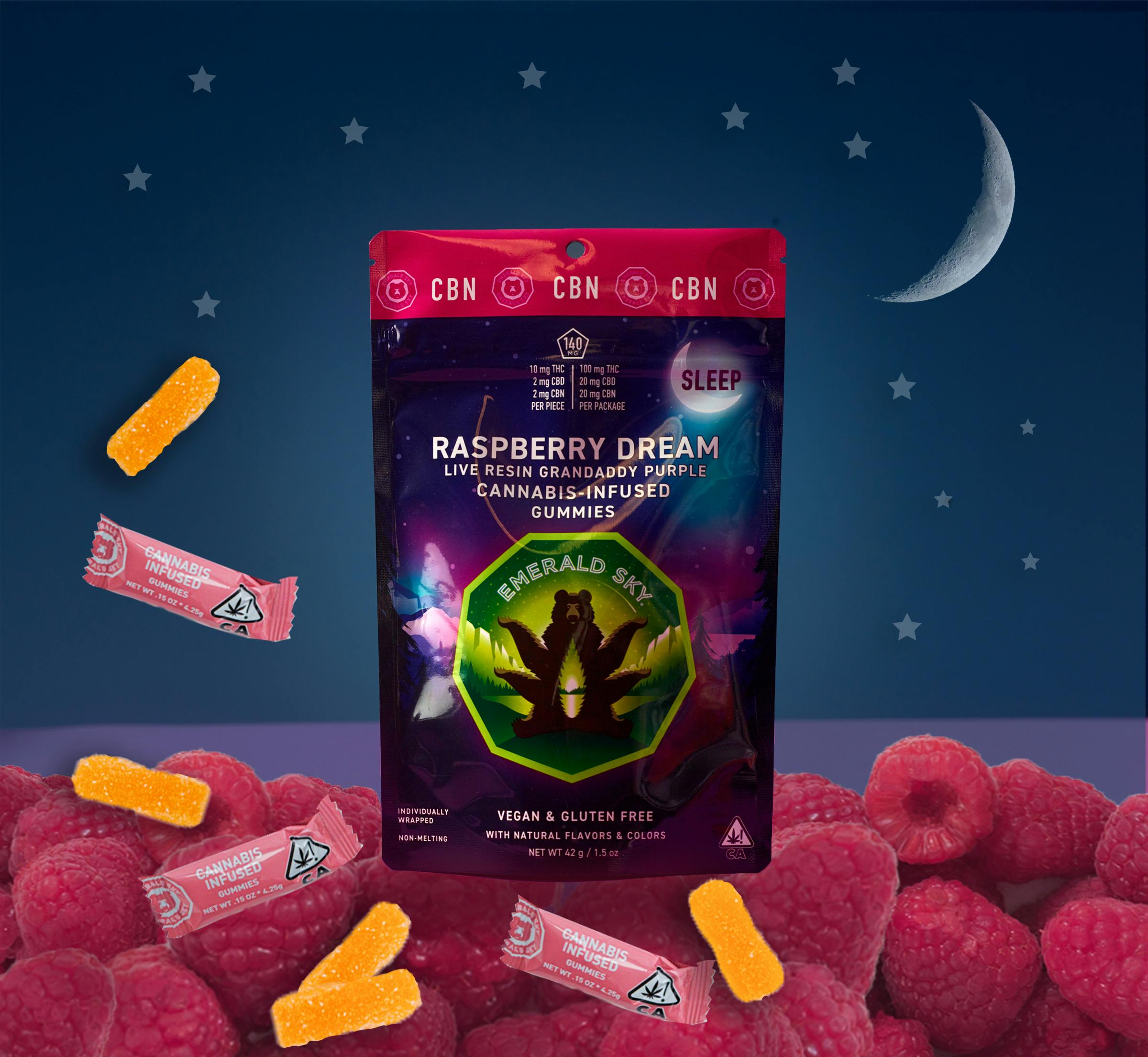 1250050 Sleep Gummies In Dream World With Raspberries Light Pink Package 2